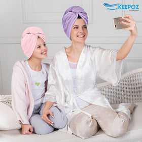 KEEPOZ turban beside ruler showing 10 by 26 inch size for scale and fit