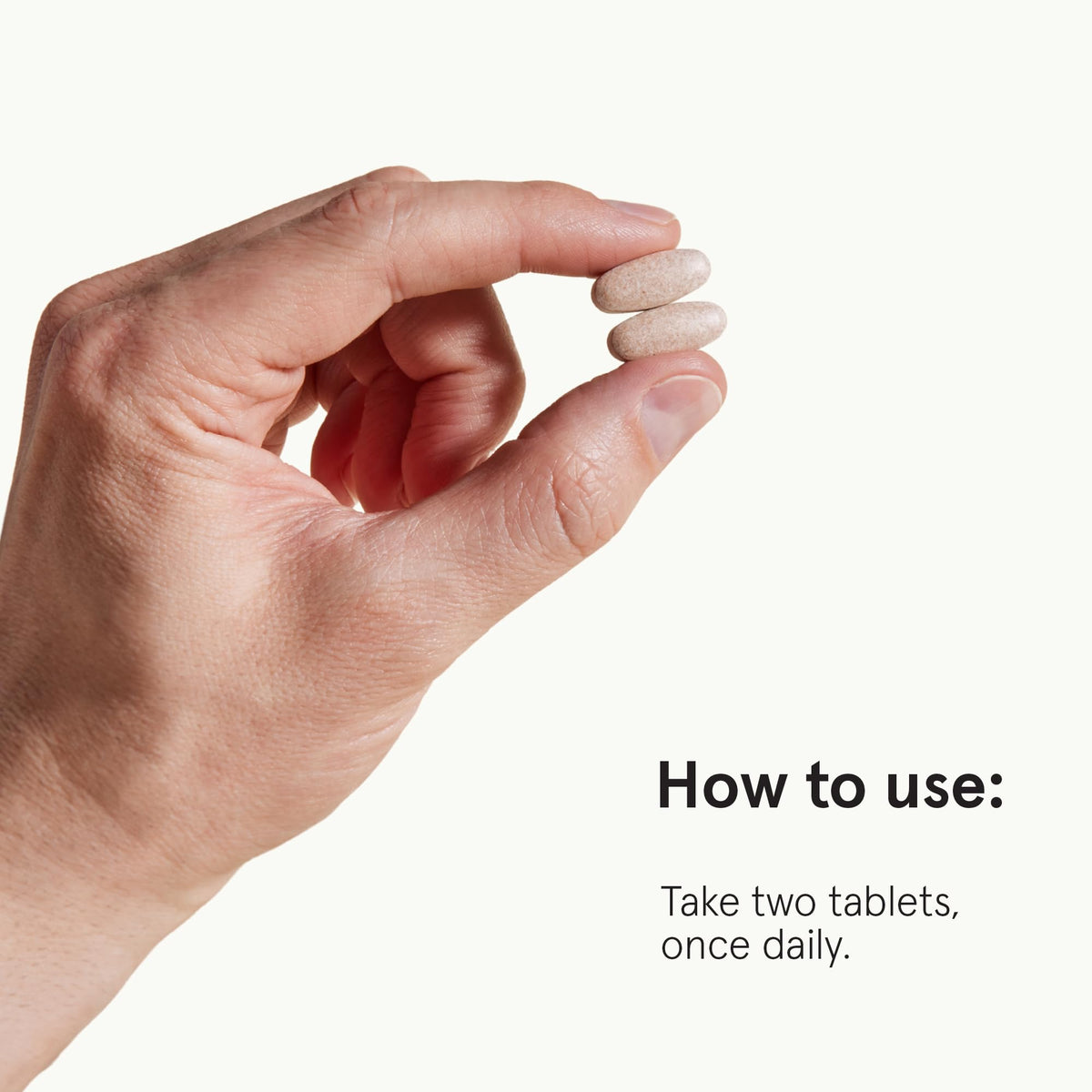 Keeps bottle label and ingredient panel highlighting formulation transparency benefit