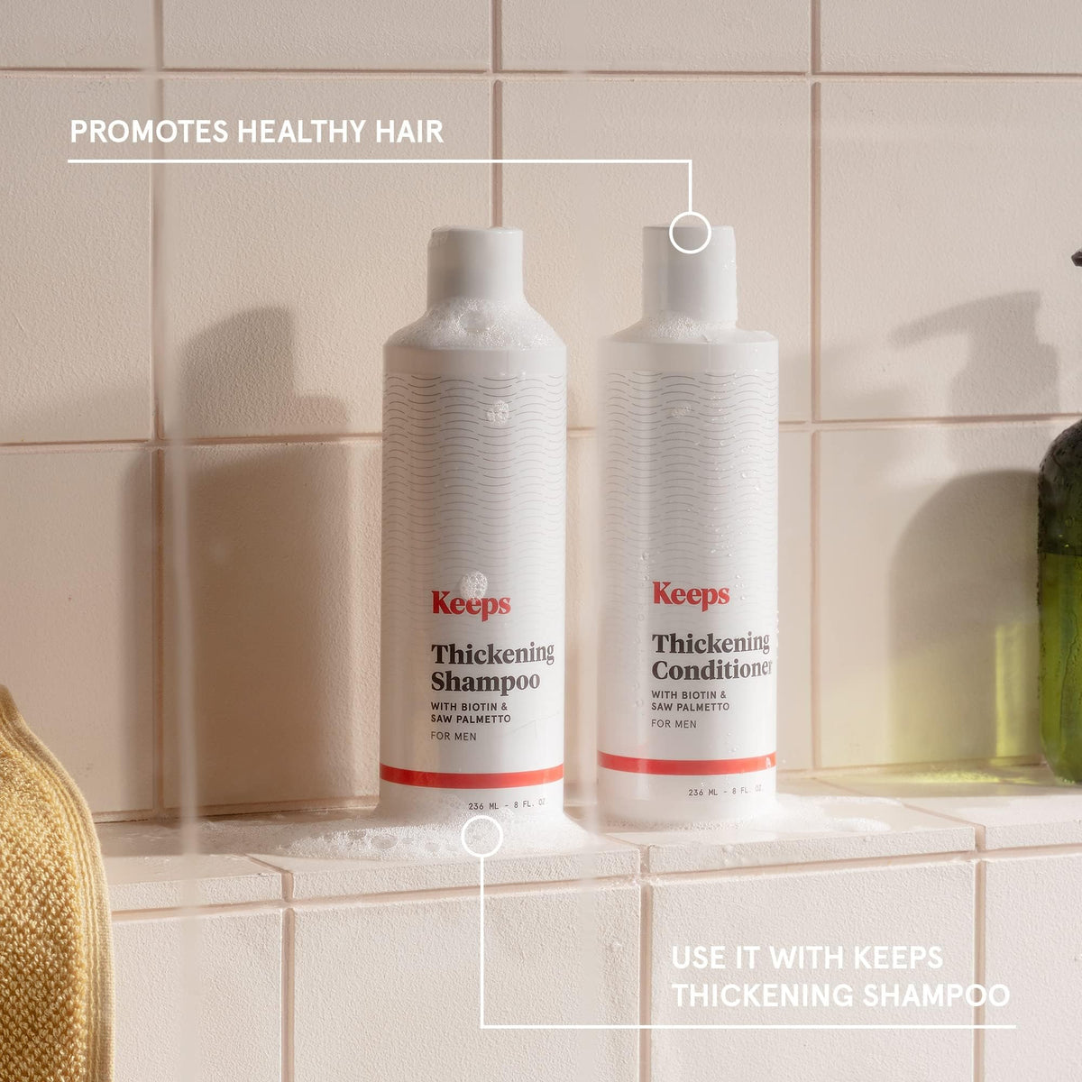 Keeps bottle label close-up highlighting active ingredients and transparency