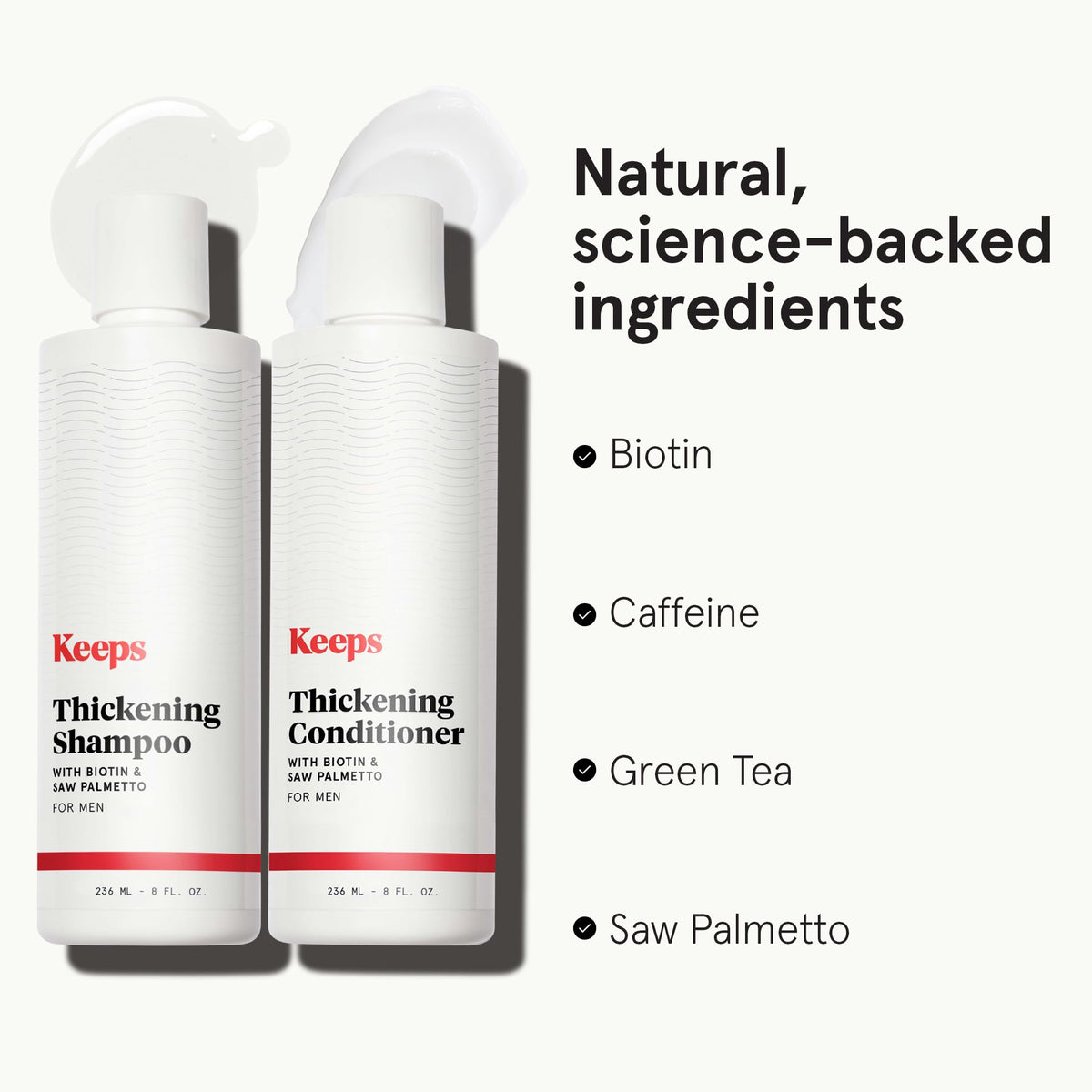 Keeps bottles staged on bathroom shelf to show easy daily routine benefit