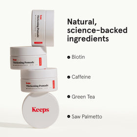 Keeps pomade styled hair close-up showing fuller-looking matte finish