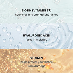 Kehyla Beauty ingredients label showcasing biotin, peptides and hyaluronic acid benefit
