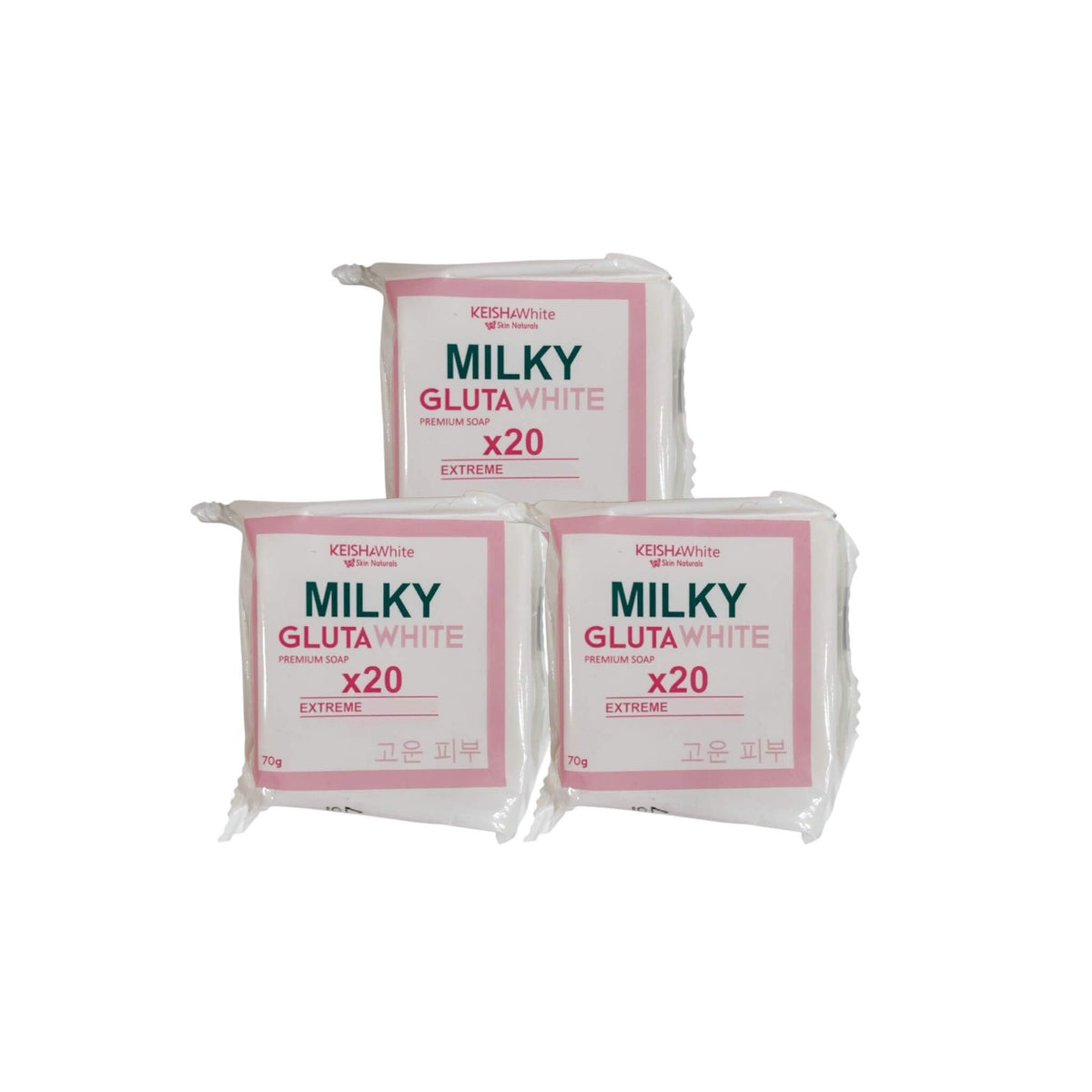 KEISHA front packaging showing three-bar set and product name for shelf appeal