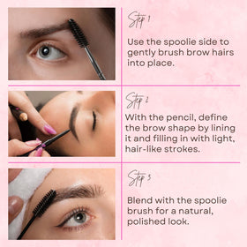 Kelley Baker before and after brows showing fuller natural definition