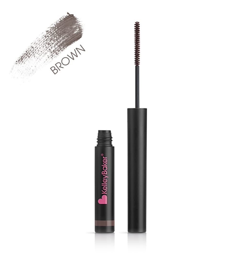 Kelley Baker front packaging of tinted brow gel showing shade and branding for clear choice