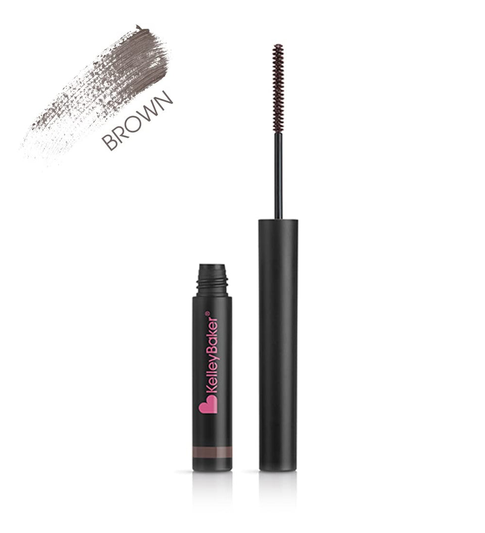 Kelley Baker front packaging of tinted brow gel showing shade and branding for clear choice