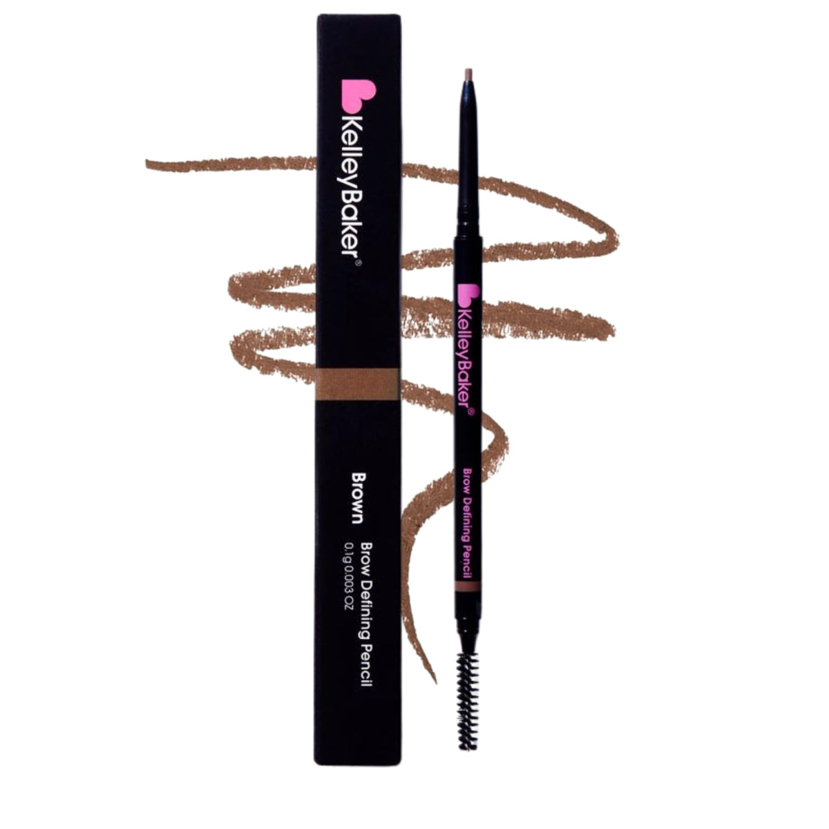 Kelley Baker pencil front packaging showing product and shade benefit: clear identification