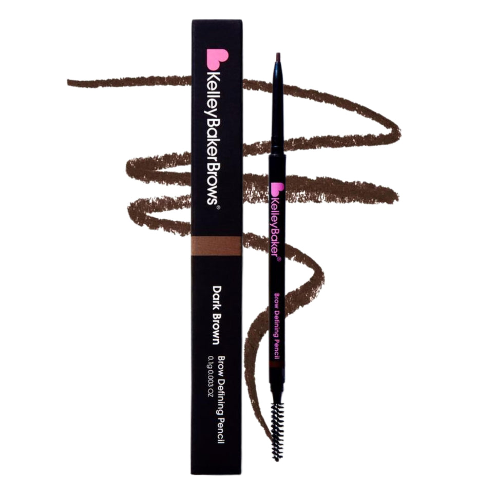 Kelley Baker brow pencil front view showing slim design and shade