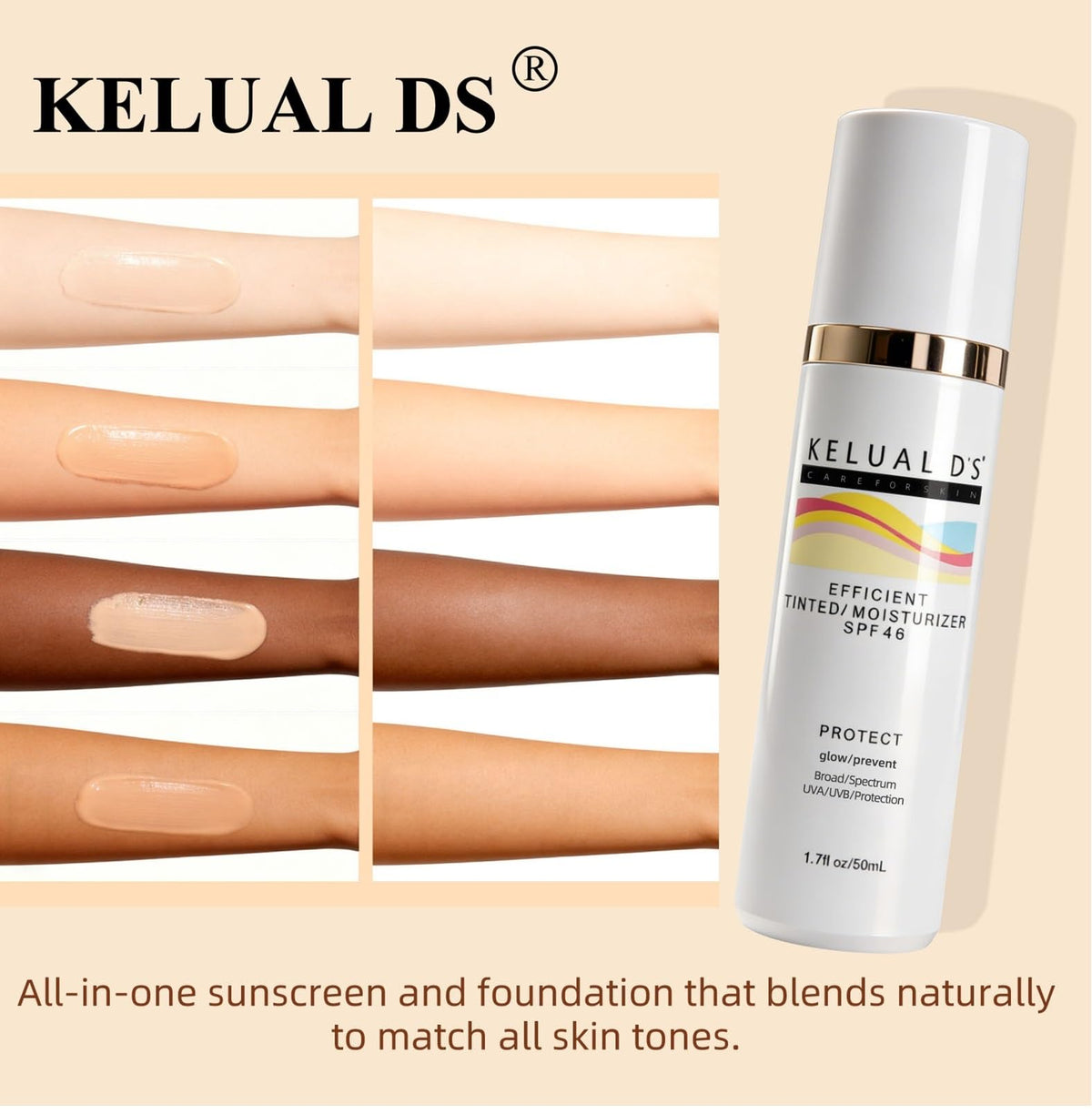 KELUAL DS application on fingers for easy, seamless blending