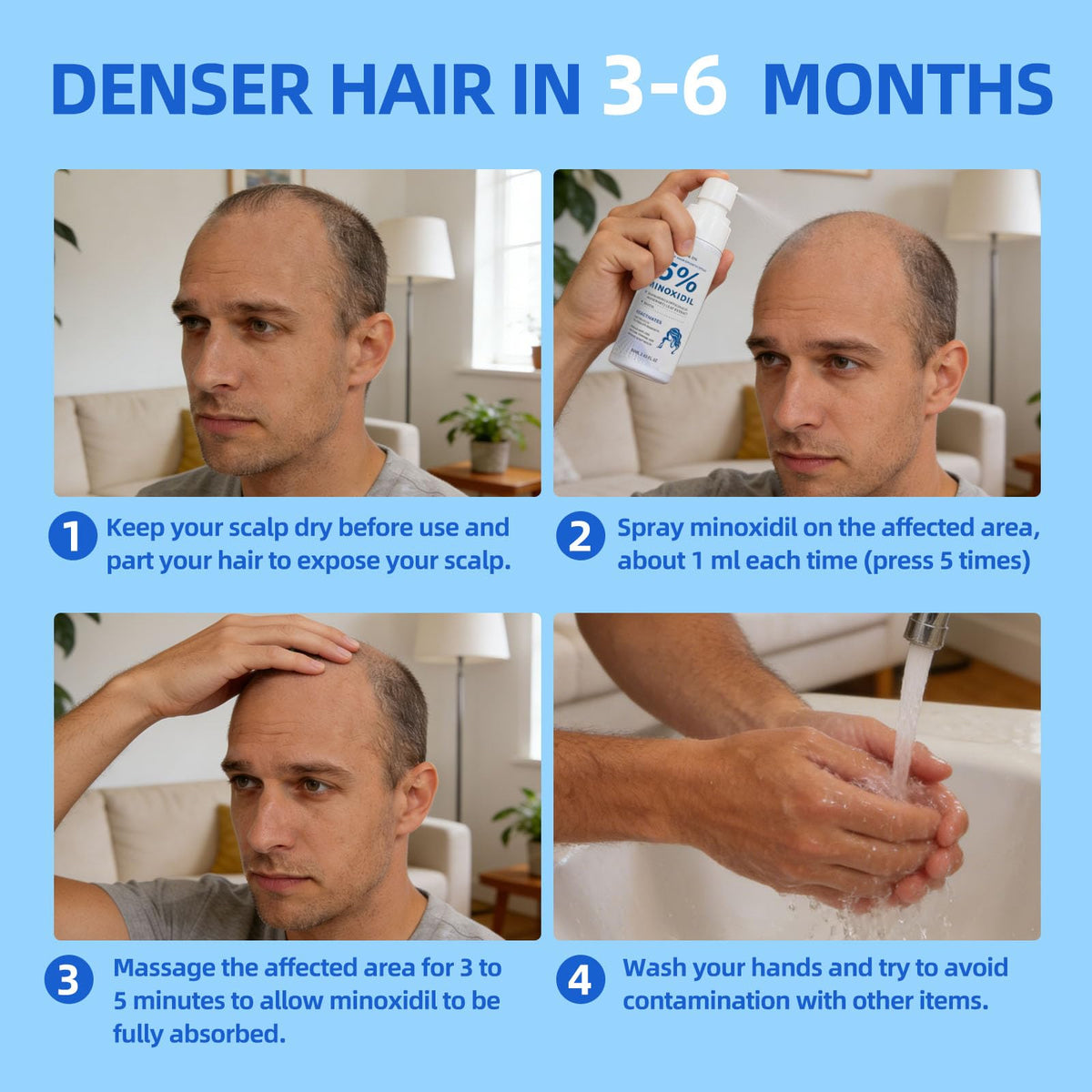 KELUAL DS being applied on parted hair for targeted scalp coverage