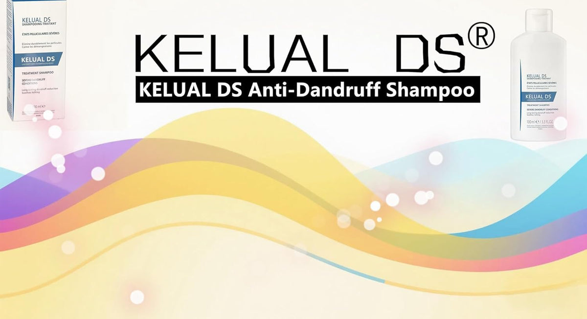 KELUAL DS in shower setting showing use and soothing scalp care benefit