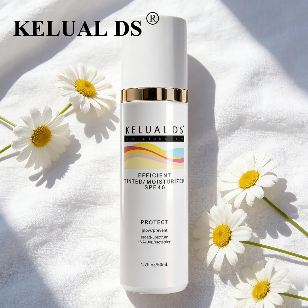 KELUAL DS open cap and nozzle detail showing easy, mess-free dispensing