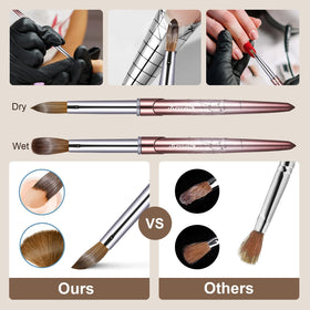 KEMEISI brush in use applying acrylic for smoother sculpting