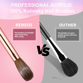 KEMEISI brush applying acrylic in salon for faster, smoother sets