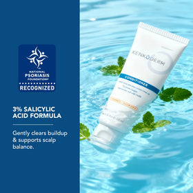 Kenkoderm small pump of conditioner on hand for easy application