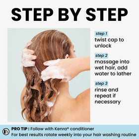 Kenra label detail with willow bark extract ingredient for scalp support