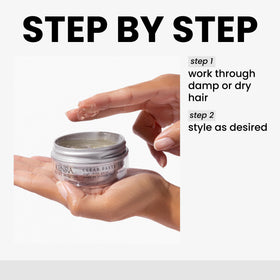 Kenra Clear Paste applied in hair showing strong hold and definition