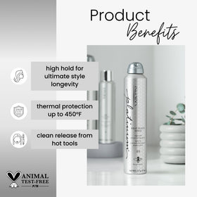 Kenra ultra-fine mist close-up demonstrating even spray and lightweight coverage