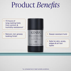 Kenra control stick twisted up with visible wax tip for precise styling