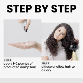 Kenra applied to damp curly hair showing defined, separated curls