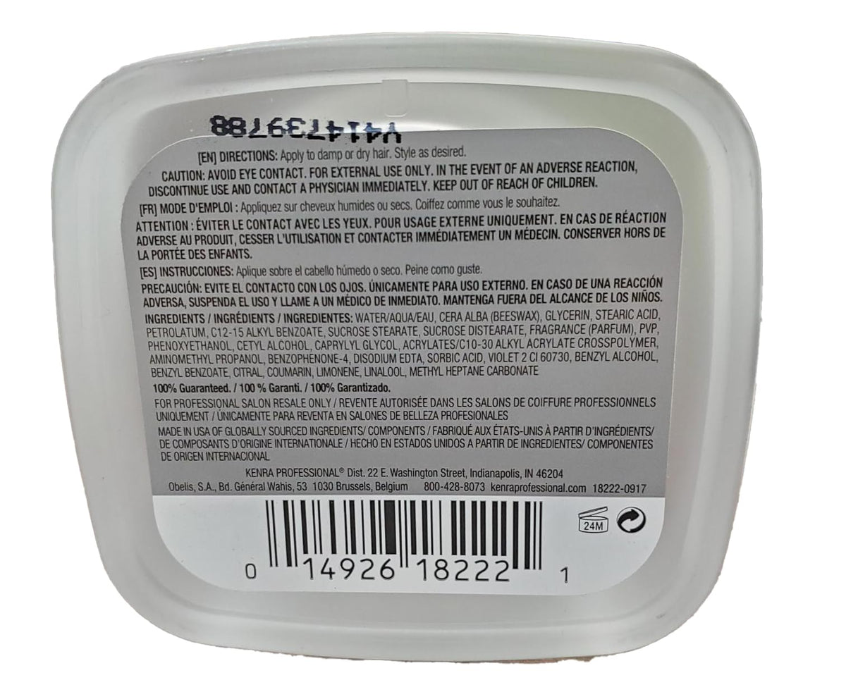 Kenra label and ingredients close-up highlighting professional formula details