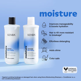 Kenra Moisture conditioner pump nozzle close-up for easy dispensing and reduced waste
