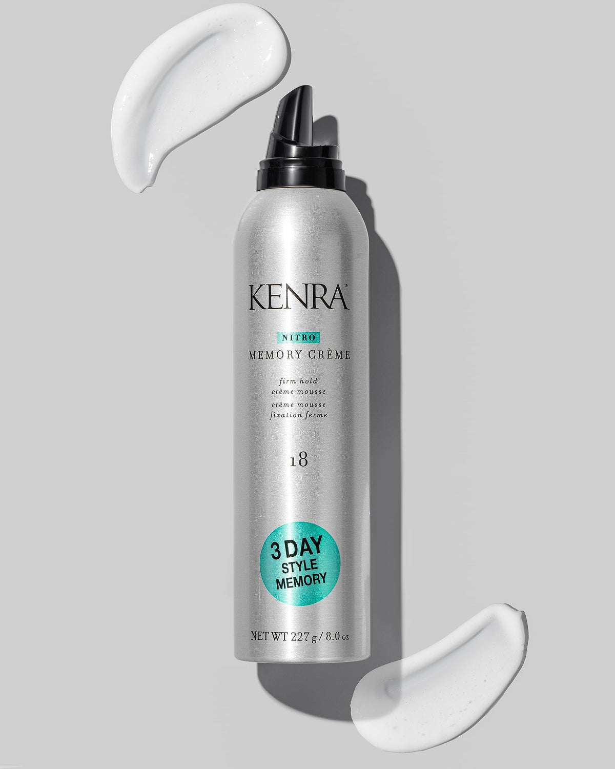 Kenra Nitro Memory Crème smoothing flyaways on hair showing frizz control benefit
