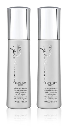 kenra front pair showing two bottles and packaging benefit fast drying