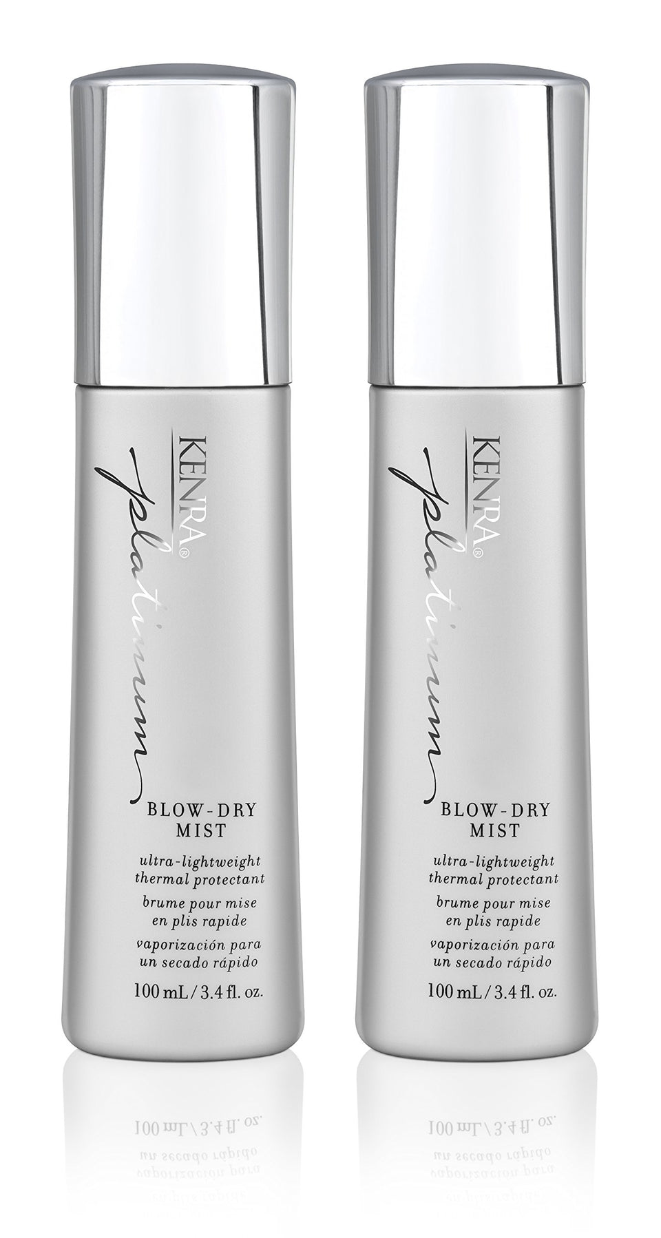 kenra front pair showing two bottles and packaging benefit fast drying