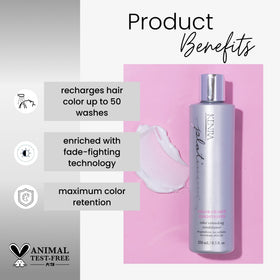 Kenra label close-up highlighting Fade-Fighting Technology and ingredient clarity benefit