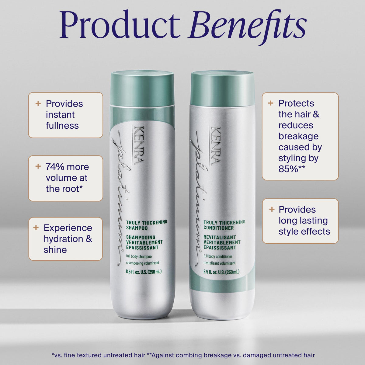 Kenra back label close-up revealing ingredients and color-safe claim