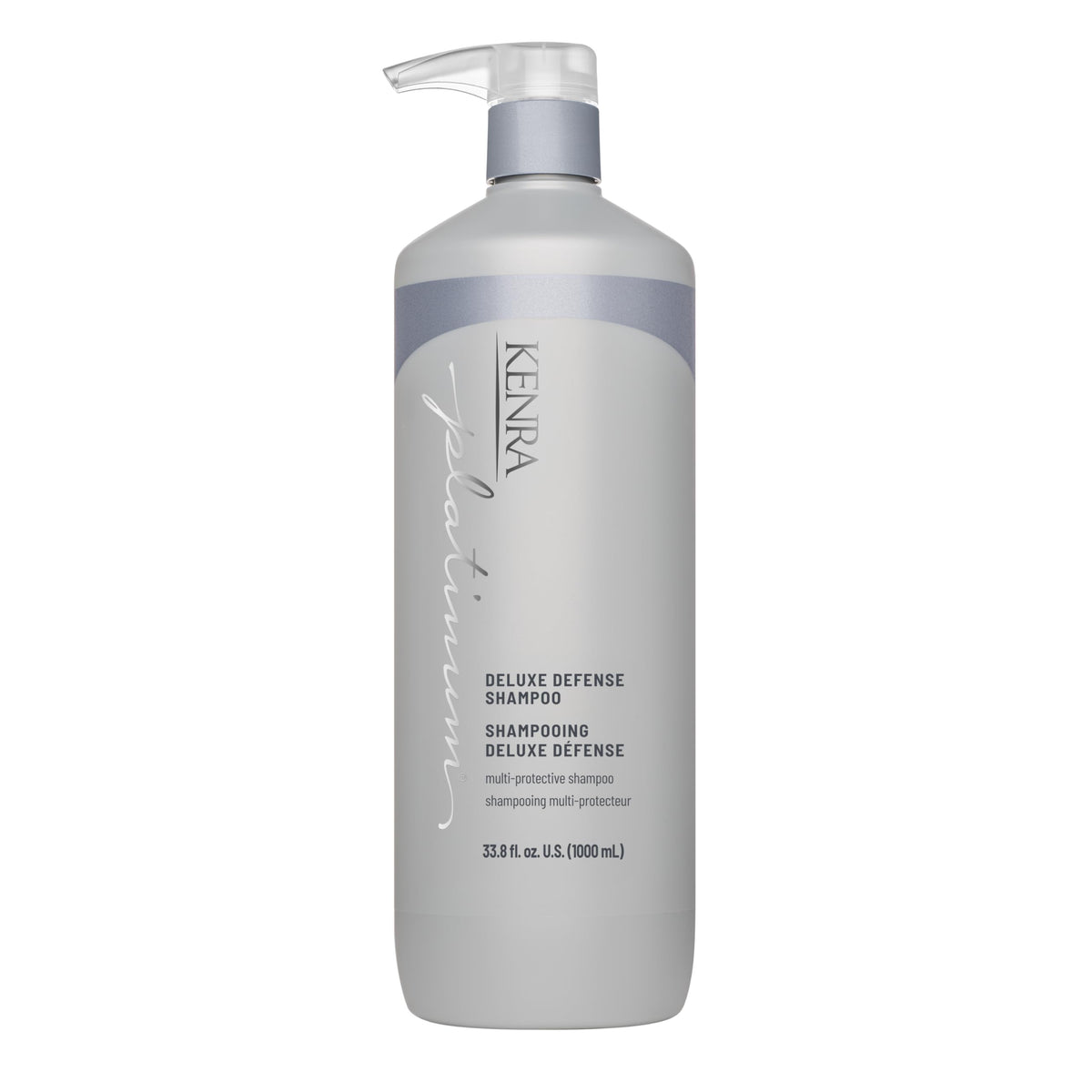 Kenra platinum front packaging showing large 33.8 oz bottle and branding for long-lasting supply