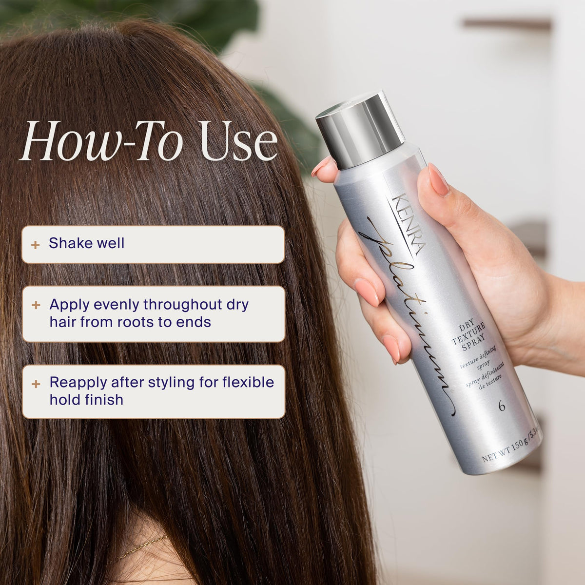 Kenra application at hair roots showing added lift and natural volume