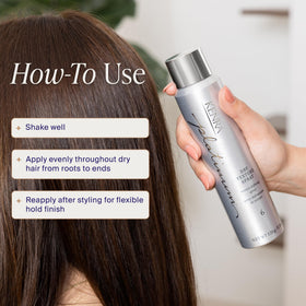 Kenra application at hair roots showing added lift and natural volume