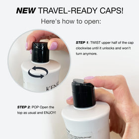 Kenra shampoo applied to wet hair illustrating easy distribution