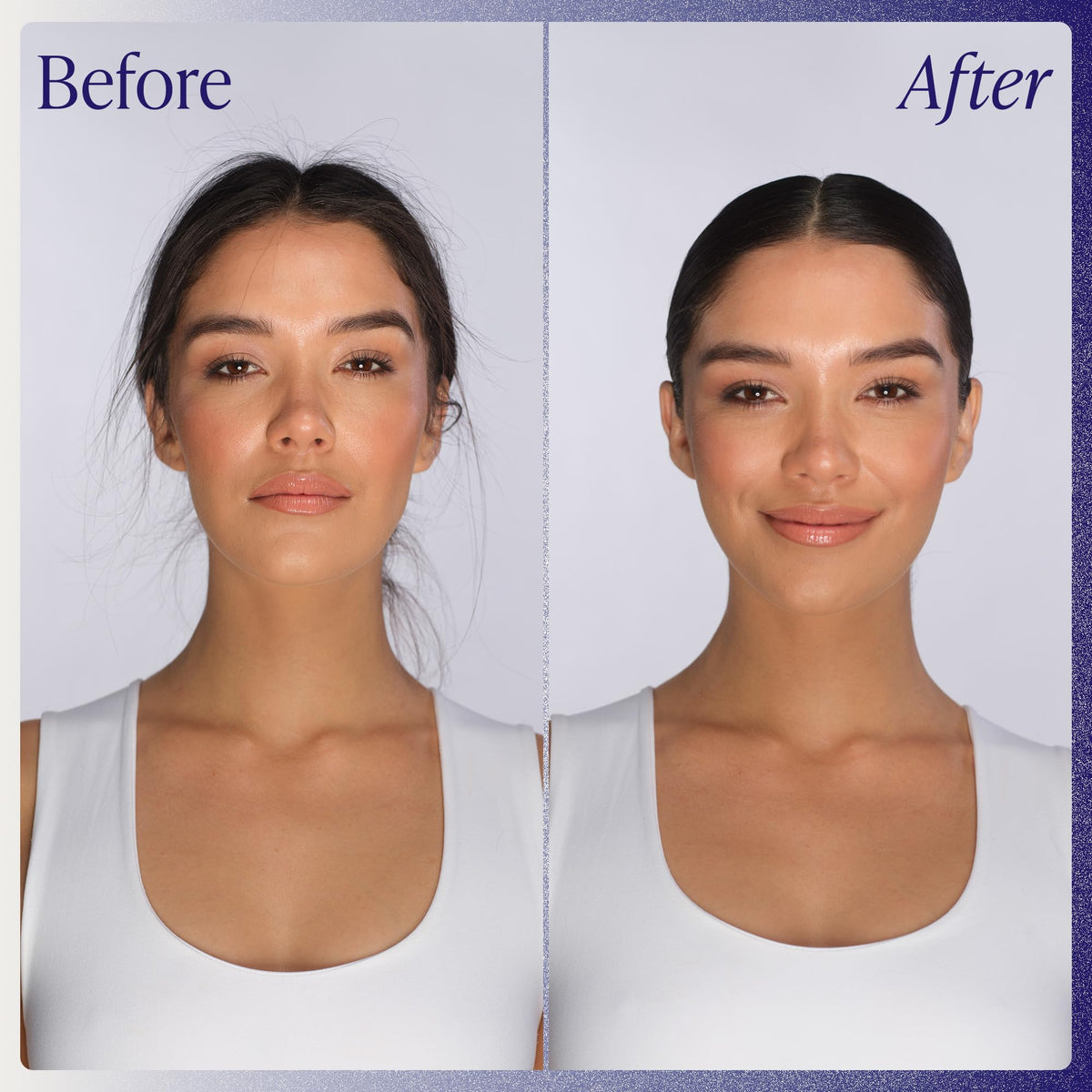 Kenra stick applied to hairline taming flyaways for polished edges