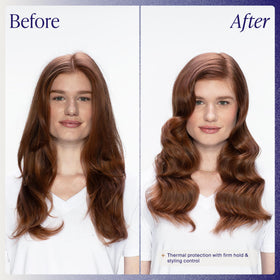 Kenra in use with flat iron showing heat protection and clean tool release
