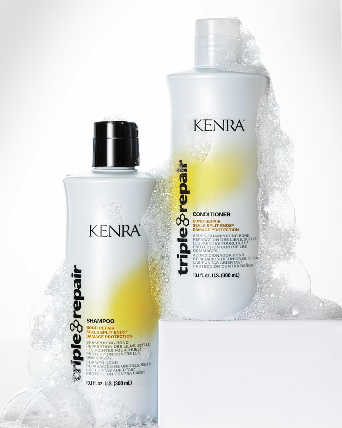 Kenra set in-shower use showing practical routine and improved manageability benefit