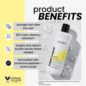 Kenra pump dispensing shampoo demonstrating convenient salon-size dosing
