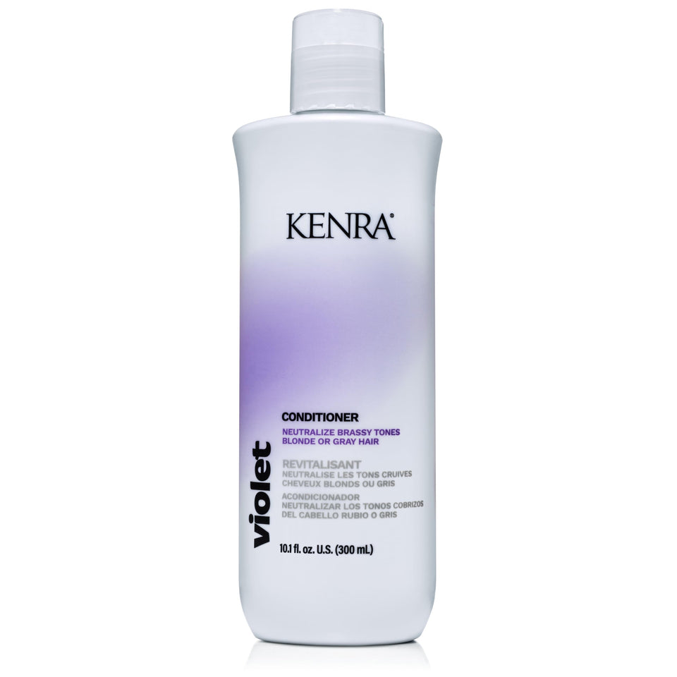 Kenra front packaging shows violet conditioner and brand for easy identification