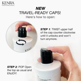 Kenra conditioner being applied mid-lengths to ends for detangling and hydration