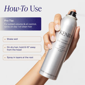 Kenra in use while styling hair to add lift and instant volume benefits