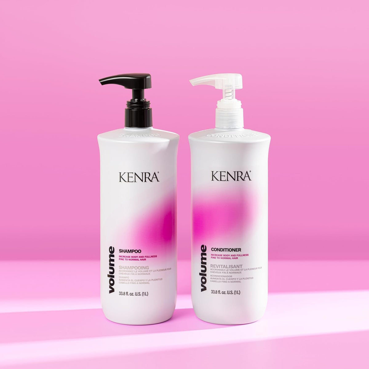 Kenra volume before and after hair showing increased lift and shine
