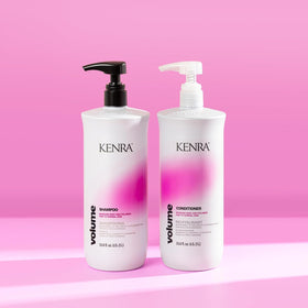 Kenra volume before and after hair showing increased lift and shine