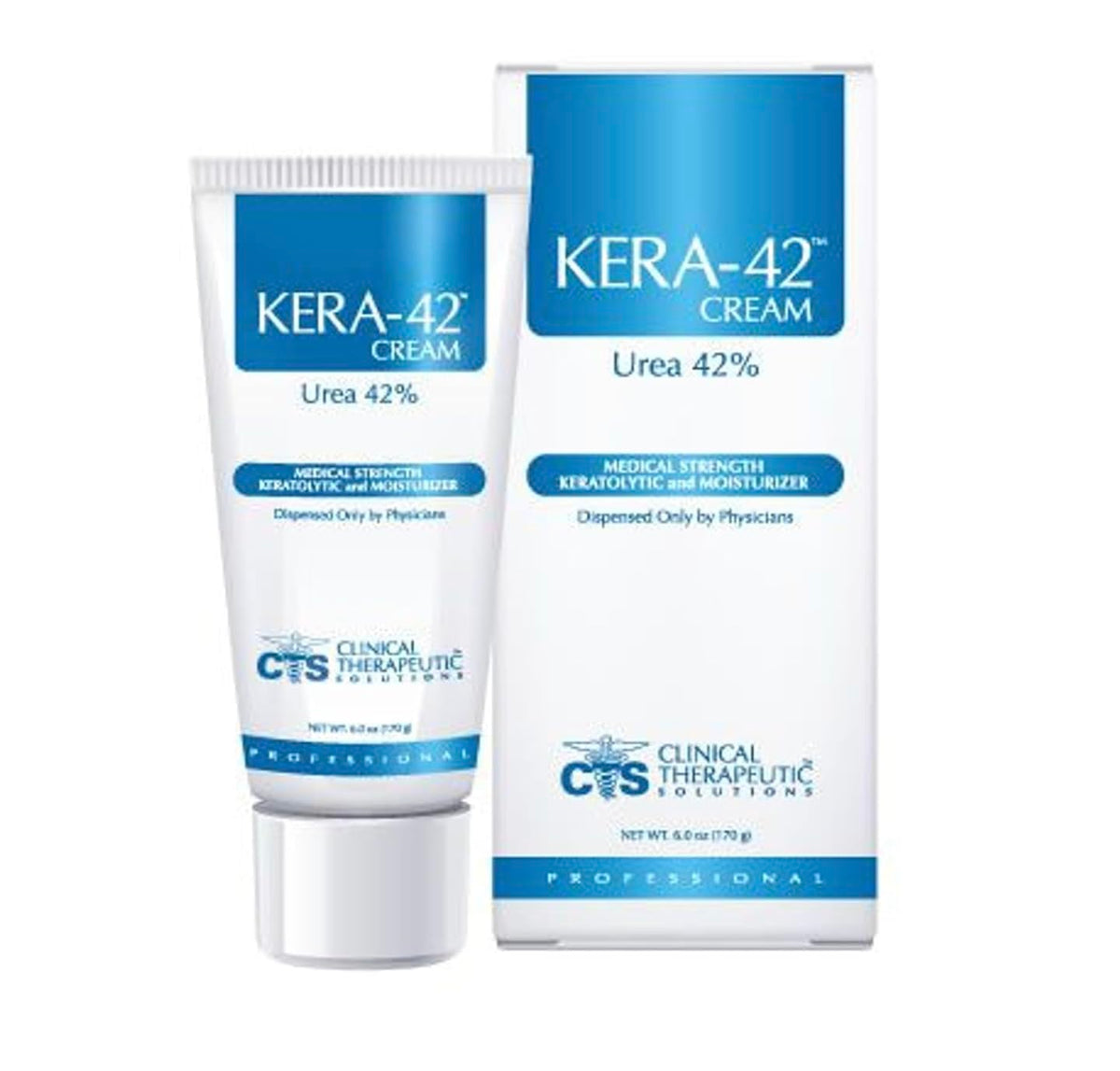 Kera Cream 42% Urea front tube showing size and clear labeling benefits
