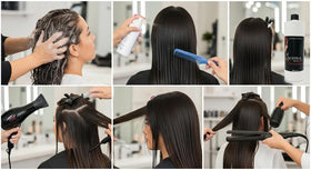 KERA FRUIT before and after hair comparison showing reduced frizz and added shine