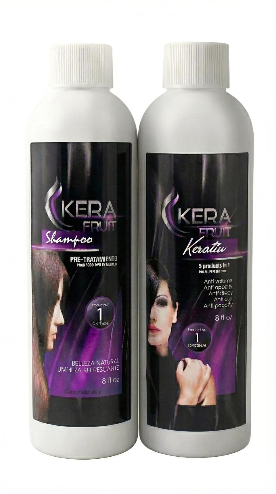 KERA FRUIT front packaging showing both 8 oz bottles and kit benefits