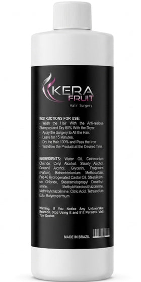 KERA FRUIT product label close-up listing formaldehyde-free formulation and ingredients