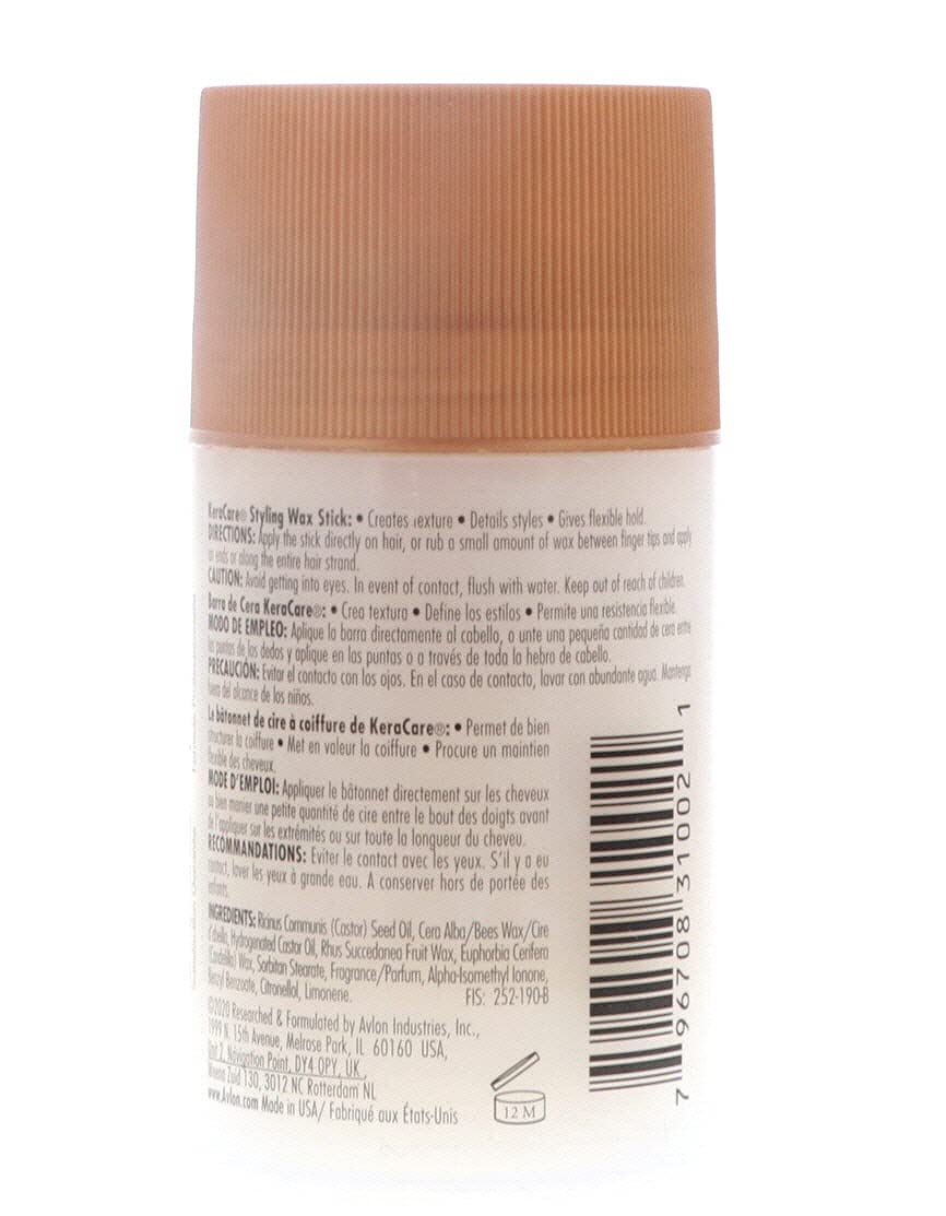 KeraCare wax stick held in hand displaying portable size advantage
