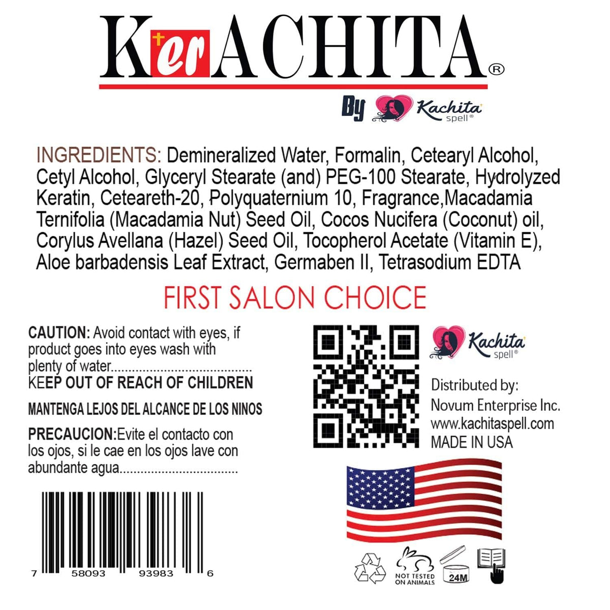 KERACHITA size comparison hand holding bottle showing value-sized supply